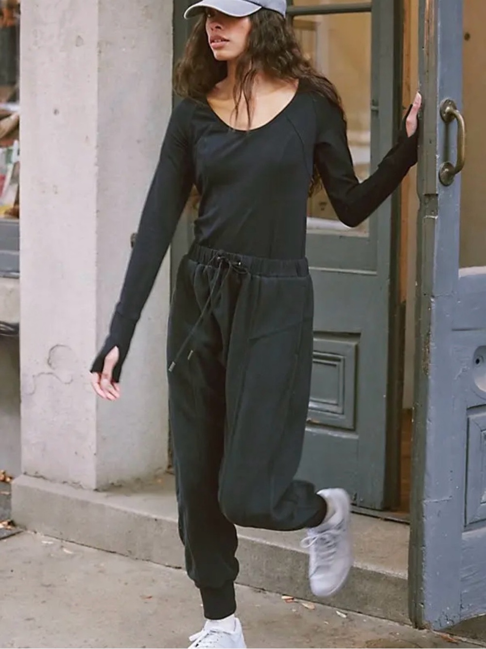 Free People FP Movement Make It Count Fleece Onesie Womens Size S Black Jumpsuit
